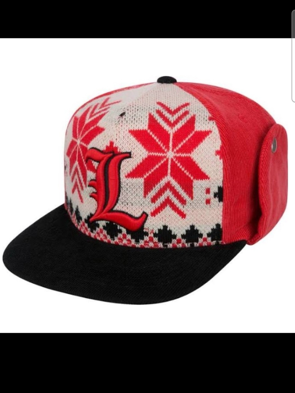 U of L Cardinals Top of the World Corduroy Trapper Baseball Cap Hat w/ Ear Flaps